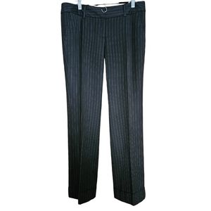 TALBOTS PETITES  Black & Ivory Pinstriped Classic  Cuffed Woman's Pants Sz 10 P